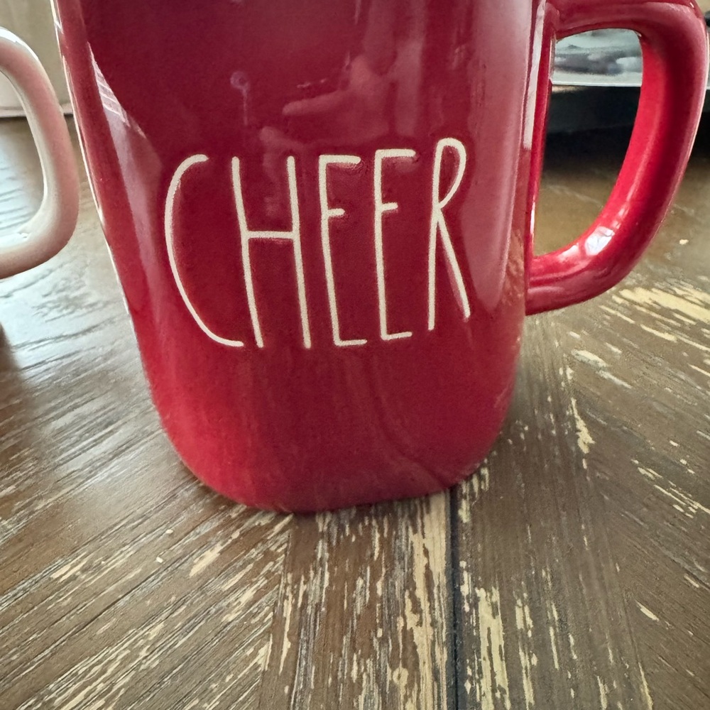 Rae Dunn Red Cheers Dining Mugs